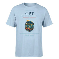 Thumbnail for Cape Town Airport (CPT) T-Shirt single-side front print in Light Blue | cape-town-cpt-airport-double-side-t-shirt