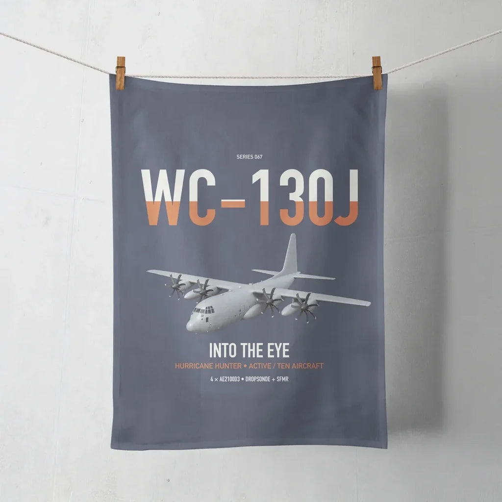 WC-130J Hurricane Hunter design on navy blue towel