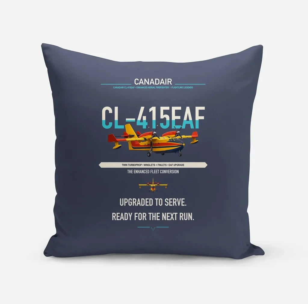 Canadair CL-415EAF design on navy blue pillow