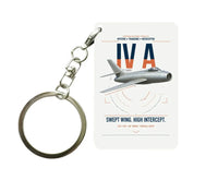 Thumbnail for Dassault Mystère IV A design on white designed key chain, double-side print