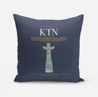 Thumbnail for Ketchikan International Airport (KTN) design on navy blue pillow