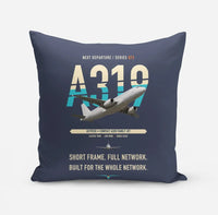 Thumbnail for Airbus A319ceo design on navy blue pillow