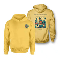 Thumbnail for VINTAGE G4379 - The Skycap's Pyramid - Double-Side Hoodie design on yellow double side