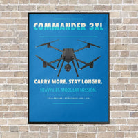 Thumbnail for Draganfly Commander 3XL vertical canvas print - framed - turquoise background
