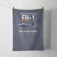 Thumbnail for FH-1 Phantom First Jet Takes the Deck design on navy blue towel