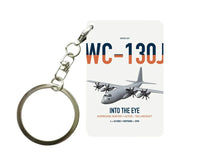 Thumbnail for WC-130J Hurricane Hunter design on white designed key chain, double-side print