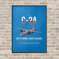 Thumbnail for C-2A Greyhound vertical canvas print - framed - turquoise background