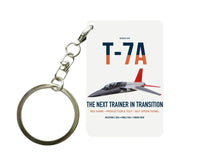 Thumbnail for T-7A Red Hawk design on white designed key chain, double-side print
