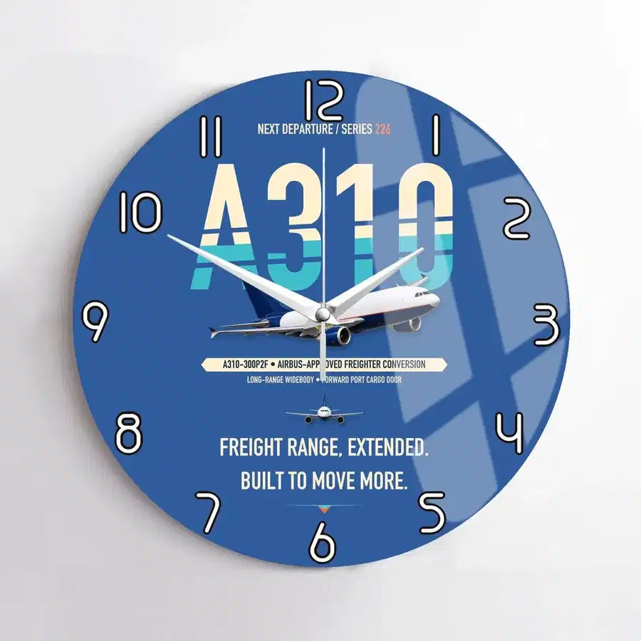 Airbus A310-300P2F design on blue no frame wall clock
