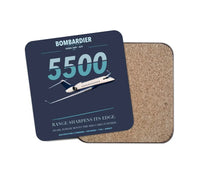 Thumbnail for Bombardier Global 5500 design on navy blue 1 piece coaster