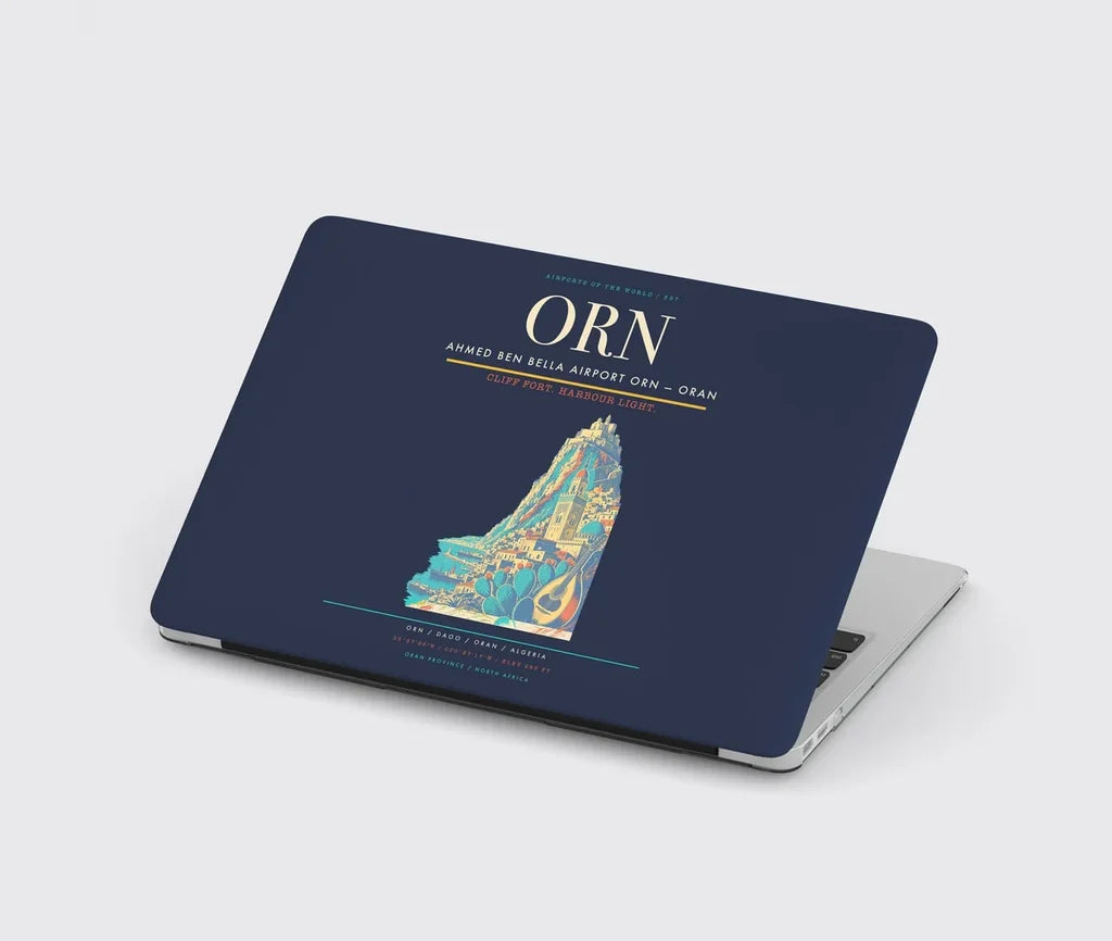 Ahmed Ben Bella Airport (ORN) design on navy blue MacBook case