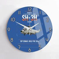 Thumbnail for Sikorsky SH-3H Sea King design on blue no frame wall clock