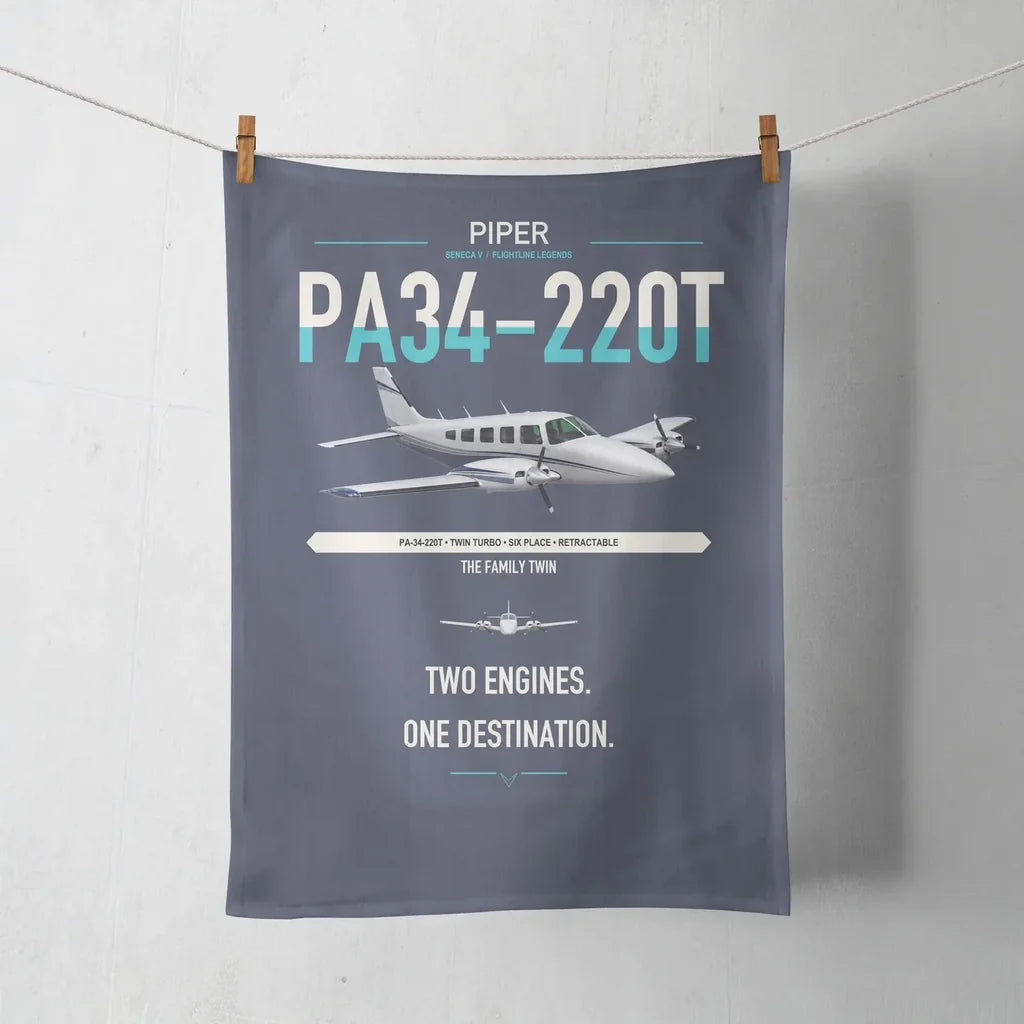 Piper PA-34-220T Seneca V design on navy blue towel