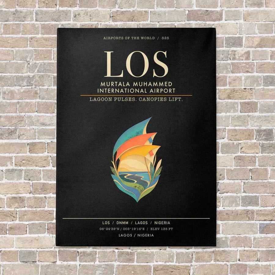 Murtala Muhammed International Airport LOS - Canvas Framed - Black