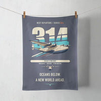 Thumbnail for Boeing 314 Clipper design on navy blue towel