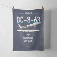 Thumbnail for Douglas DC-8-63 design on navy blue towel