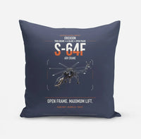 Thumbnail for Erickson S-64F Air Crane design on navy blue pillow