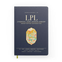 Thumbnail for Liverpool John Lennon Airport (LPL) design on navy blue notebook