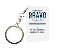 Thumbnail for Cessna Citation Bravo design on white designed key chain, double-side print