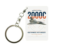 Thumbnail for Dassault Mirage 2000C RDI design on white designed key chain, double-side print