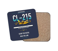 Thumbnail for Canadair CL-215 design on navy blue 1 piece coaster
