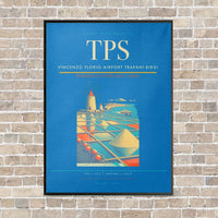 Thumbnail for Vincenzo Florio Airport Trapani-Birgi TPS vertical canvas print - framed - turquoise background