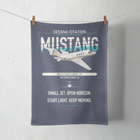 Thumbnail for Cessna Citation Mustang design on navy blue towel