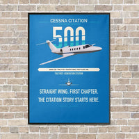 Thumbnail for Cessna Citation 500 - Citation I vertical canvas print - framed - turquoise background