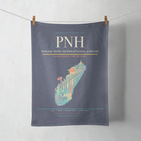 Thumbnail for Phnom Penh International Airport (PNH) design on navy blue towel