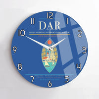 Thumbnail for Julius Nyerere International Airport (DAR) design on blue no frame wall clock
