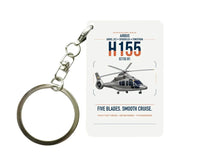 Thumbnail for Airbus H155 EC155 B1 design on white designed key chain, double-side print