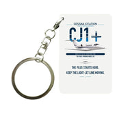Thumbnail for Cessna Citation CJ1+ design on white designed key chain, double-side print