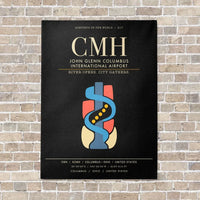 Thumbnail for John Glenn Columbus International Airport CMH - Canvas Framed - Black