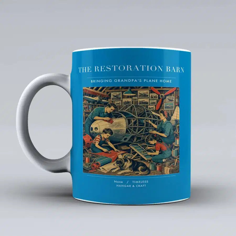 VINTAGE G4143 - The Restoration Barn - Ceramic Mug design on turquoise