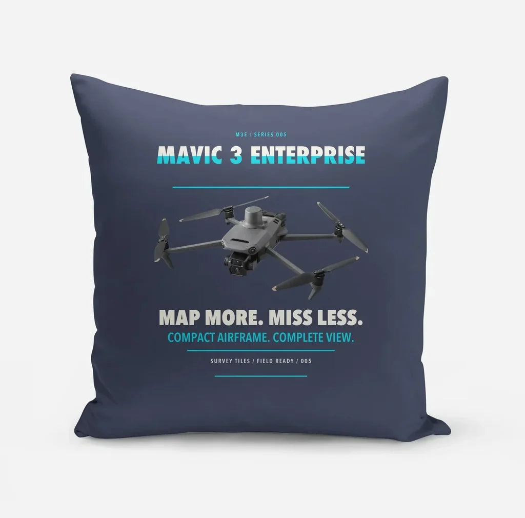 DJI Mavic 3 Enterprise design on navy blue pillow