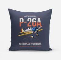 Thumbnail for Boeing P-26A Peashooter design on navy blue pillow