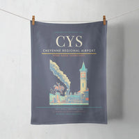 Thumbnail for Cheyenne Regional Airport (CYS) design on navy blue towel