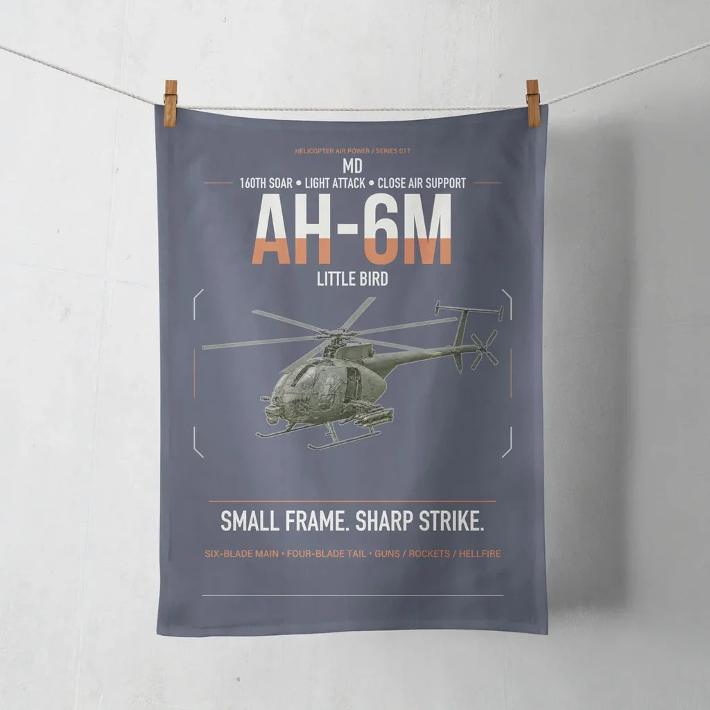 MD AH-6M Little Bird design on navy blue towel