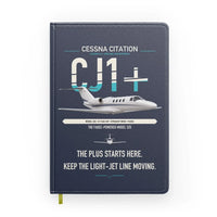 Thumbnail for Cessna Citation CJ1+ design on navy blue notebook