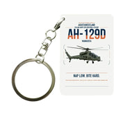 Thumbnail for AgustaWestland AH-129D Mangusta design on white designed key chain, double-side print