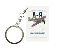Thumbnail for Focke-Wulf Fw 190A-8 design on white designed key chain, double-side print