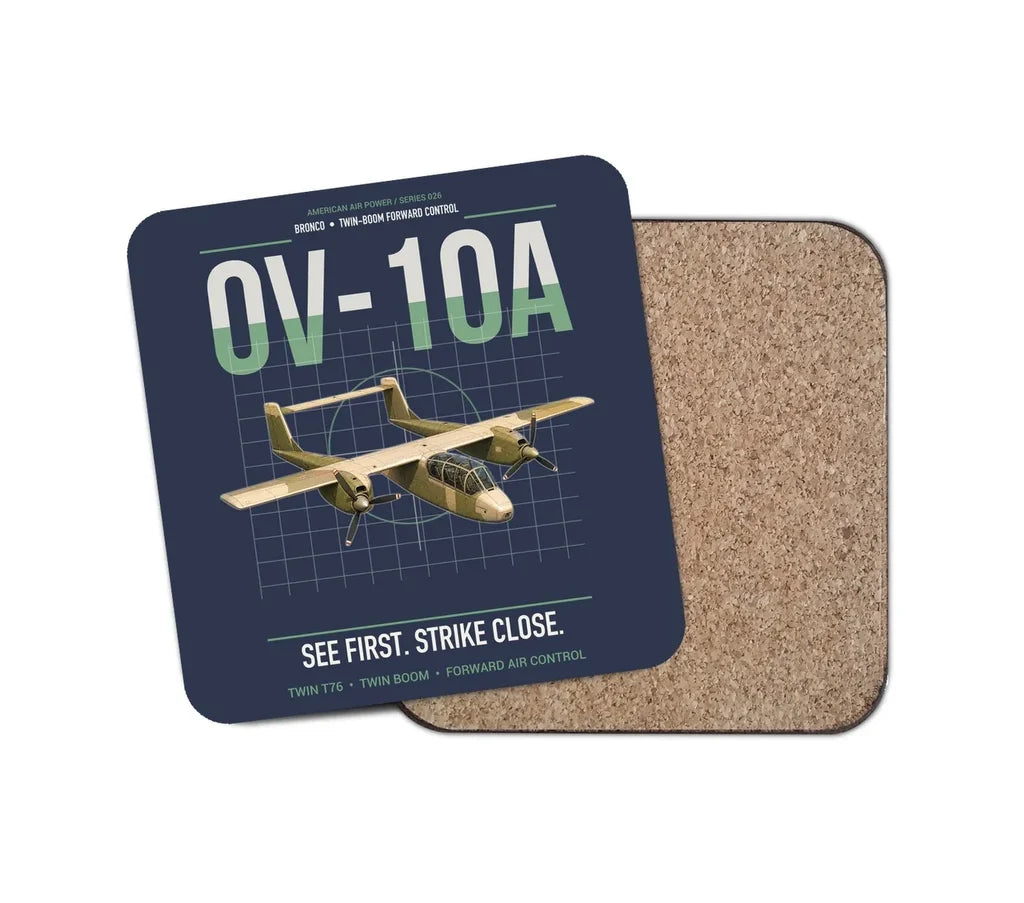 OV-10A Bronco design on navy blue 1 piece coaster