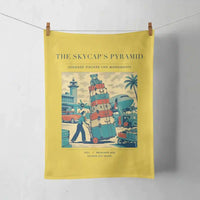 Thumbnail for VINTAGE G4379 - The Skycap's Pyramid - Designed Towels design on yellow