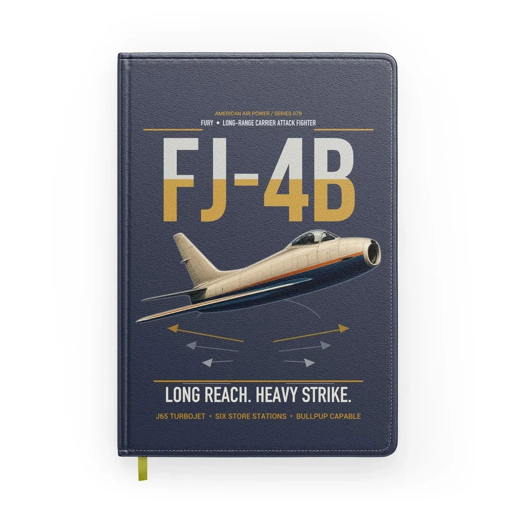 FJ-4B Fury design on navy blue notebook