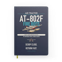 Thumbnail for Air Tractor AT-802F Fire Boss design on navy blue notebook
