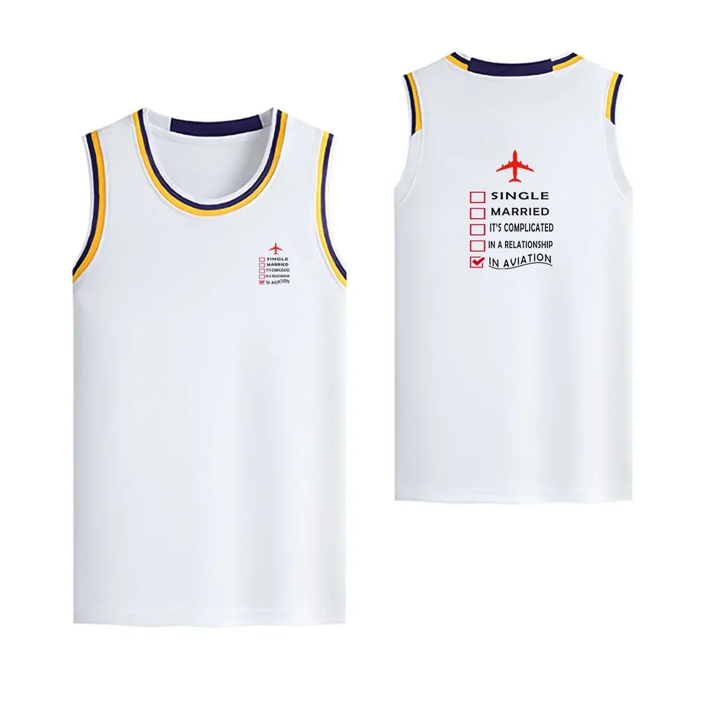 In Aviation Designed Basketball Style Sports Tank Tops - view 16