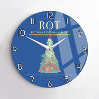 Thumbnail for Rotorua Regional Airport (ROT) design on blue no frame wall clock