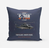 Thumbnail for Sikorsky S-76B design on navy blue pillow