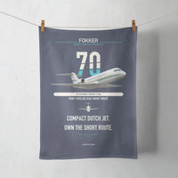 Thumbnail for Fokker 70 design on navy blue towel
