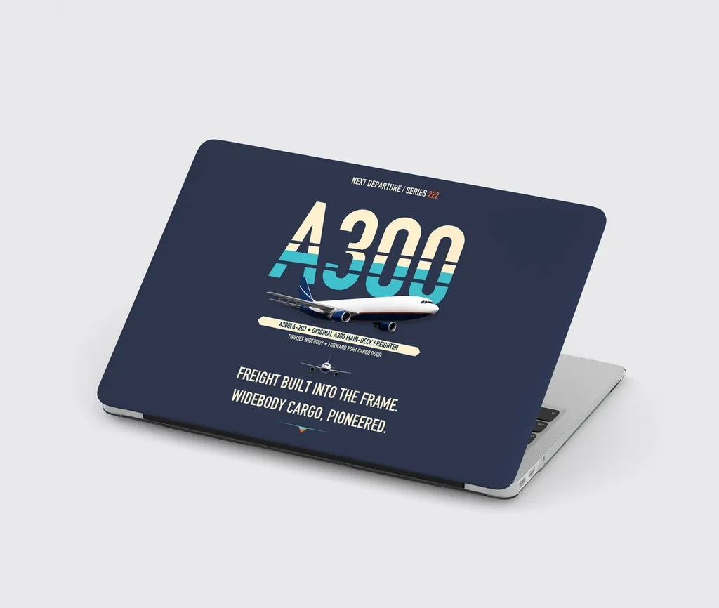 Airbus A300F4-203 design on navy blue MacBook case